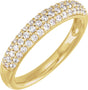 14K Gold Round Lab-Grown Diamond Accented Dome Ring - Yellow Gold