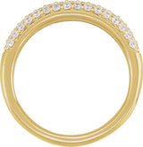 14K Gold Round Lab-Grown Diamond Accented Dome Ring - Yellow Gold - view 2