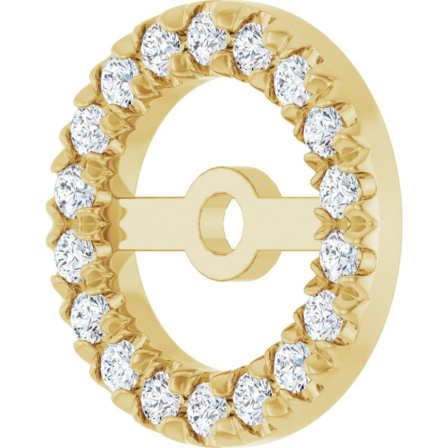 14K Gold Lab-Grown Diamond French-Set Earring Jackets - Yellow Gold - view 5