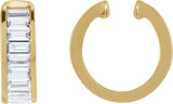 14K Gold Straight Baguette Lab-Grown Diamond Ear Cuff - Yellow Gold