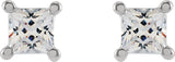 14K Gold Square Lab-Grown Diamond Stud Earrings - White Gold - view 2