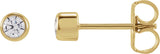 14K Gold Lab-Grown Diamond Round Bezel-Set Stud Earrings – 2.5-4mm Stones - Yellow Gold