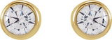 14K Gold Lab-Grown Diamond Round Bezel-Set Stud Earrings – 2.5-4mm Stones - Yellow Gold - view 2