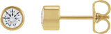 14K Gold Lab-Grown Diamond Round Bezel-Set Stud Earrings – 2.5-4mm Stones - Yellow Gold