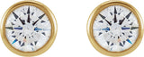 14K Gold Lab-Grown Diamond Round Bezel-Set Stud Earrings – 2.5-4mm Stones - Yellow Gold - view 2