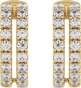 14K Gold Round Lab-Grown Diamond Negative Space Ear Cuff - Yellow Gold - view 2