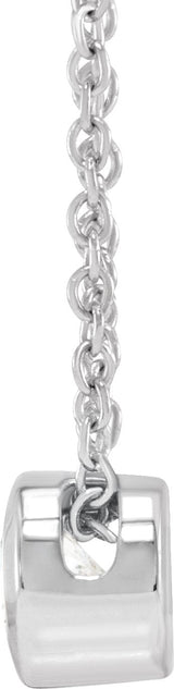 14K Gold Round Lab-Grown Diamond Bezel-Set Solitaire Necklace – 4-6.5mm Stones - White Gold - view 2