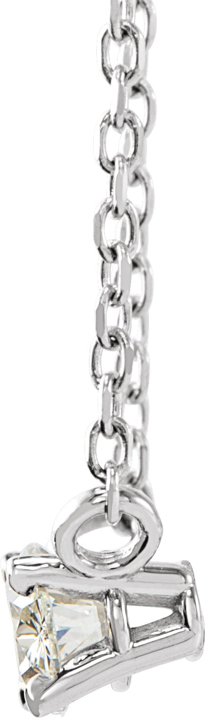 Platinum Oval Natural Diamond Solitaire Necklace - view 5