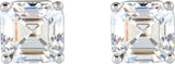 14K Gold Lab-Grown Diamond Asscher 4-Prong Stud Earrings – 3/8 CTW - White Gold - view 4