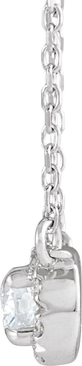 14K Gold Round Lab-Grown Diamond French-Set Halo-Style Necklace - White Gold - view 4