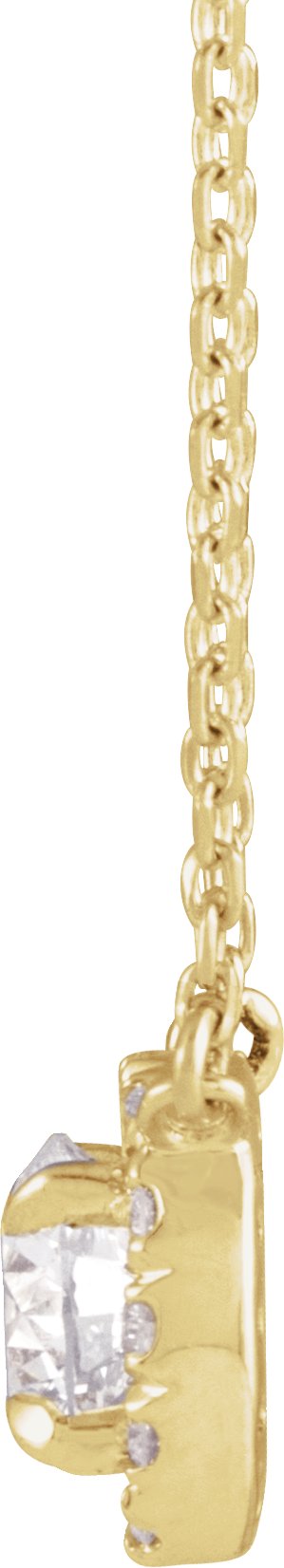 14K Gold Round Lab-Grown Diamond French-Set Halo-Style Necklace - Yellow Gold - view 4