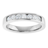 14K Gold Lab-Grown Diamond Channel-Set Seven-Stone Band - White Gold - view 3