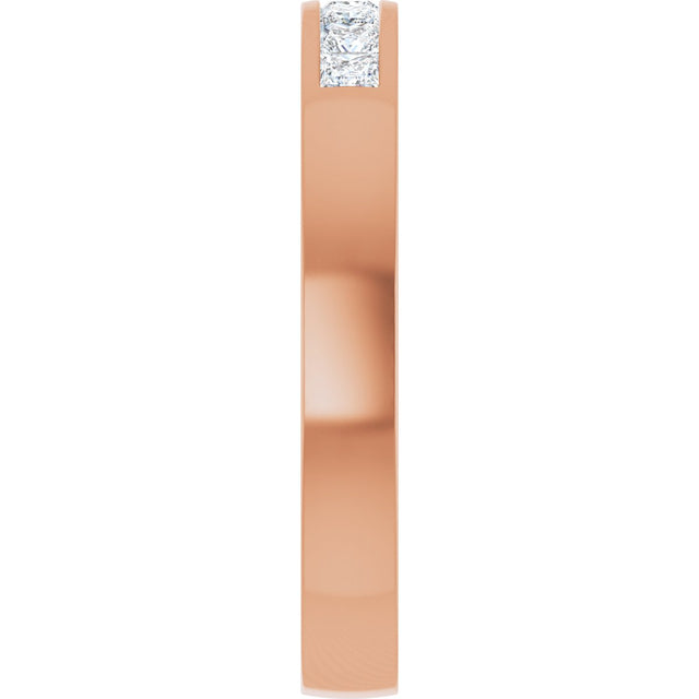 14K Gold Lab-Grown Diamond Channel-Set Seven-Stone Band - Rose Gold - view 4