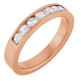 14K Gold Lab-Grown Diamond Channel-Set Seven-Stone Band - Rose Gold
