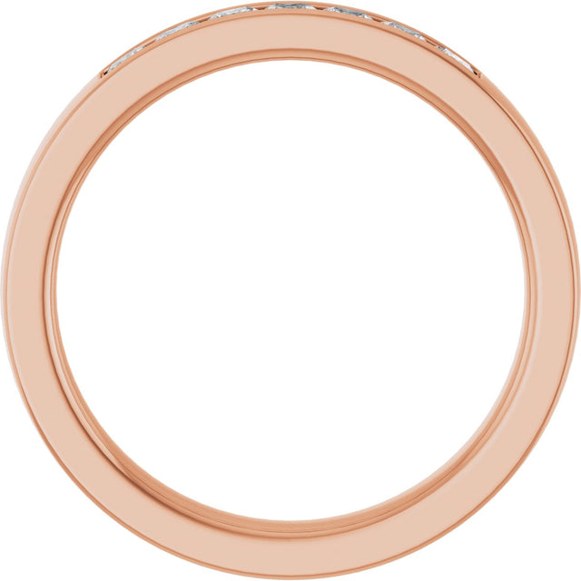 14K Gold Lab-Grown Diamond Channel-Set Seven-Stone Band - Rose Gold - view 2