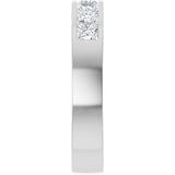 14K Gold Lab-Grown Diamond Channel-Set Seven-Stone Band - White Gold - view 4