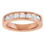 14K Gold Lab-Grown Diamond Channel-Set Seven-Stone Band - Rose Gold - view 3