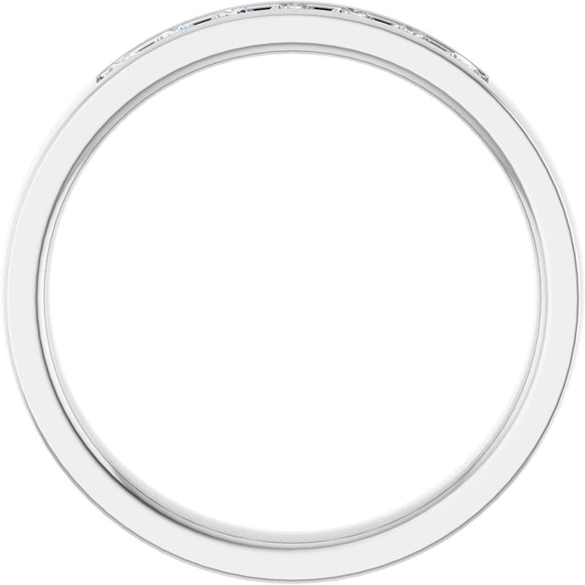 14K Gold Lab-Grown Diamond Channel-Set Seven-Stone Band - White Gold - view 2