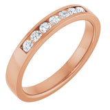 14K Gold Lab-Grown Diamond Channel-Set Seven-Stone Band - Rose Gold