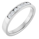 14K Gold Lab-Grown Diamond Channel-Set Seven-Stone Band - White Gold