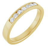 14K Gold Lab-Grown Diamond Channel-Set Seven-Stone Band - Yellow Gold
