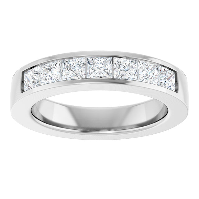 14K Gold Lab-Grown Diamond Channel-Set Seven-Stone Band - White Gold - view 3