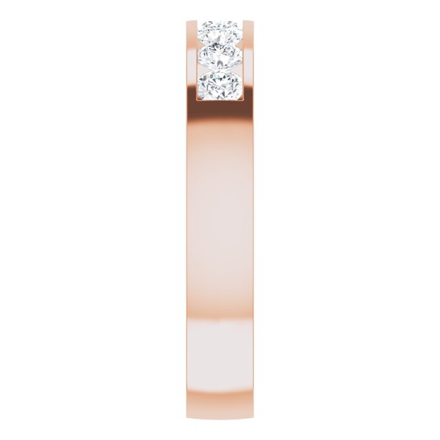 14K Gold Lab-Grown Diamond Channel-Set Seven-Stone Band - Rose Gold - view 4
