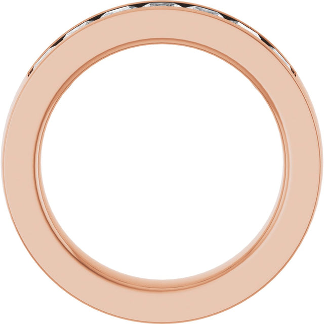 14K Gold Lab-Grown Diamond Channel-Set Seven-Stone Band - Rose Gold - view 2