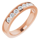 14K Gold Lab-Grown Diamond Channel-Set Seven-Stone Band - Rose Gold