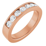 14K Gold Lab-Grown Diamond Channel-Set Seven-Stone Band - Rose Gold