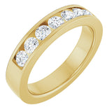 14K Gold Lab-Grown Diamond Channel-Set Seven-Stone Band - Yellow Gold