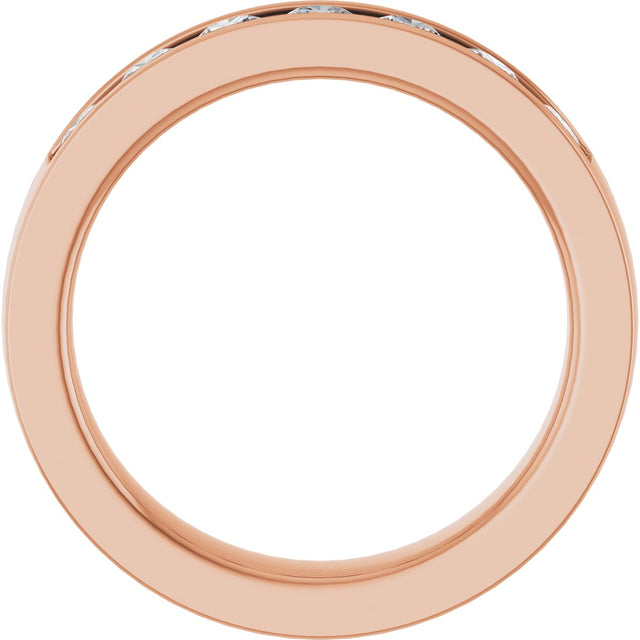 14K Gold Lab-Grown Diamond Channel-Set Seven-Stone Band - Rose Gold - view 2