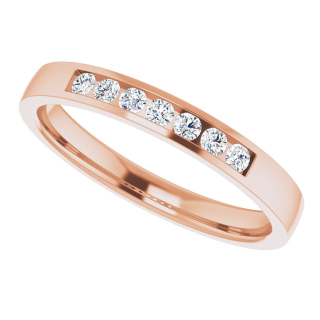 14K Gold Lab-Grown Diamond Channel-Set Seven-Stone Band - Rose Gold - view 5