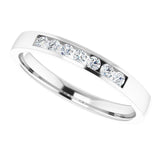 14K Gold Lab-Grown Diamond Channel-Set Seven-Stone Band - White Gold - view 5