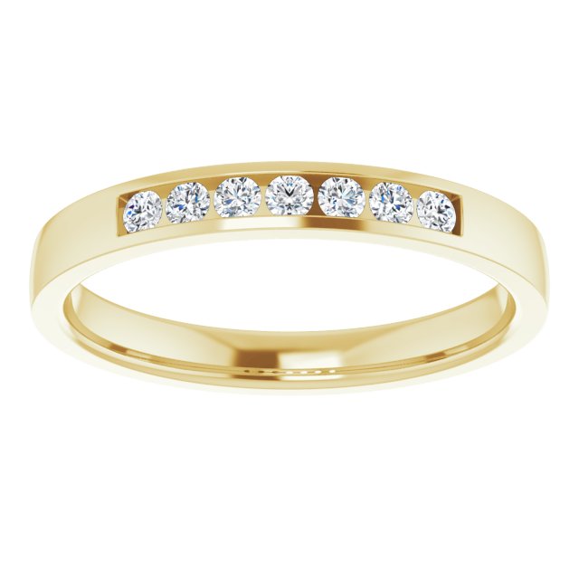 14K Gold Lab-Grown Diamond Channel-Set Seven-Stone Band - Yellow Gold - view 3
