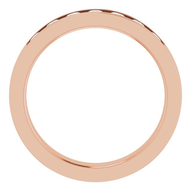 14K Gold Lab-Grown Diamond Channel-Set Seven-Stone Band - Rose Gold - view 2