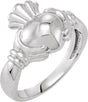 18K Gold Claddagh Band - White Gold