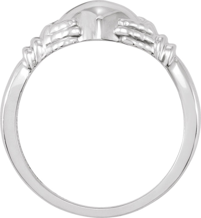 18K Gold Claddagh Band - White Gold - view 2