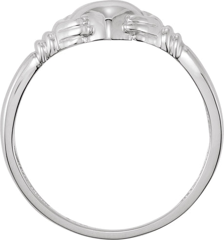 Platinum Claddagh Band - view 2