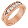 14K Gold Round Natural Diamond Accented Band - 1/2 CTW - Rose Gold