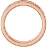 14K Gold Round Lab-Grown Diamond Accented Band - 1/2 CTW - Rose Gold - view 2