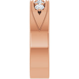 14K Gold Round Lab-Grown Diamond Accented Band - 1/2 CTW - Rose Gold - view 4