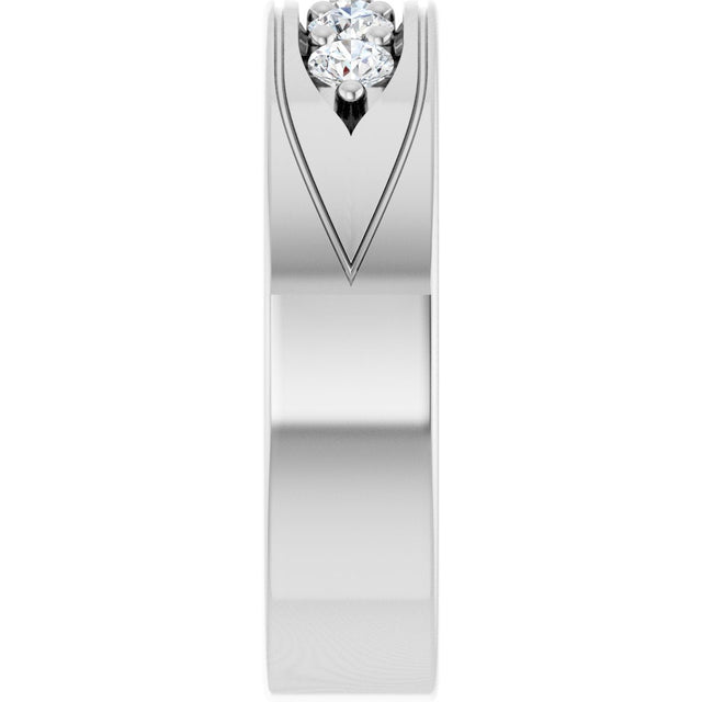 14K Gold Round Lab-Grown Diamond Accented Band - 1/2 CTW - White Gold - view 4