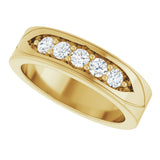 14K Gold Round Lab-Grown Diamond Accented Band - 1/2 CTW - Yellow Gold - view 5