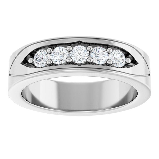 Platinum Round Lab-Grown Diamond Accented Band - 1/2 CTW - view 3