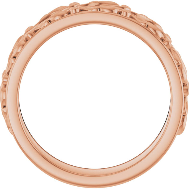 14K Gold Round Lab-Grown Diamond Accented Band - 1/4 CTW - Rose Gold - view 2
