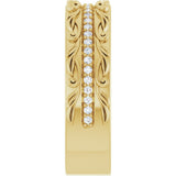 14K Gold Round Lab-Grown Diamond Accented Band - 1/4 CTW - Yellow Gold - view 4