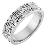 Platinum Round Lab-Grown Diamond Accented Band - 1/4 CTW