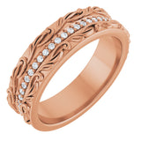 14K Gold Round Lab-Grown Diamond Accented Band - 1/4 CTW - Rose Gold