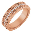 14K Gold Round Natural Diamond Accented Band - 1/4 CTW - Rose Gold
